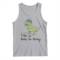 Dino Hates Ice Hockey Tank Top Funny Ice Sports Dinosaur Gift - Wonder Print Shop