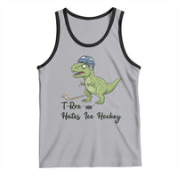Dino Hates Ice Hockey Tank Top Funny Ice Sports Dinosaur Gift - Wonder Print Shop