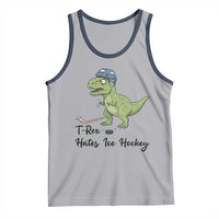 Dino Hates Ice Hockey Tank Top Funny Ice Sports Dinosaur Gift - Wonder Print Shop