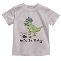 Dino Hates Ice Hockey Toddler T Shirt Funny Ice Sports Dinosaur Gift - Wonder Print Shop