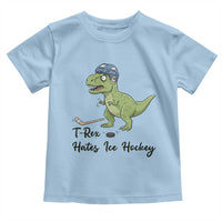 Dino Hates Ice Hockey Toddler T Shirt Funny Ice Sports Dinosaur Gift - Wonder Print Shop
