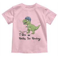 Dino Hates Ice Hockey Toddler T Shirt Funny Ice Sports Dinosaur Gift - Wonder Print Shop