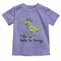 Dino Hates Ice Hockey Toddler T Shirt Funny Ice Sports Dinosaur Gift - Wonder Print Shop