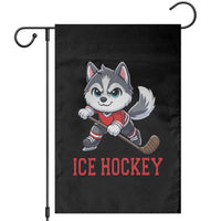 Funny Husky Playing Ice Hockey Garden Flag Gift For Dog Lovers - Wonder Print Shop