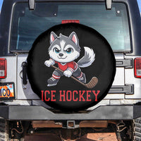 Funny Husky Playing Ice Hockey Spare Tire Cover Gift For Dog Lovers - Wonder Print Shop