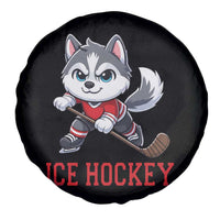 Funny Husky Playing Ice Hockey Spare Tire Cover Gift For Dog Lovers - Wonder Print Shop