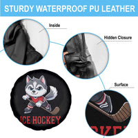 Funny Husky Playing Ice Hockey Spare Tire Cover Gift For Dog Lovers - Wonder Print Shop