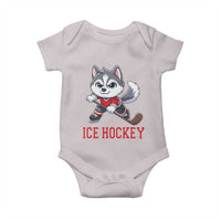 Funny Husky Playing Ice Hockey Baby Onesie Gift For Dog Lovers - Wonder Print Shop