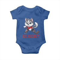 Funny Husky Playing Ice Hockey Baby Onesie Gift For Dog Lovers - Wonder Print Shop