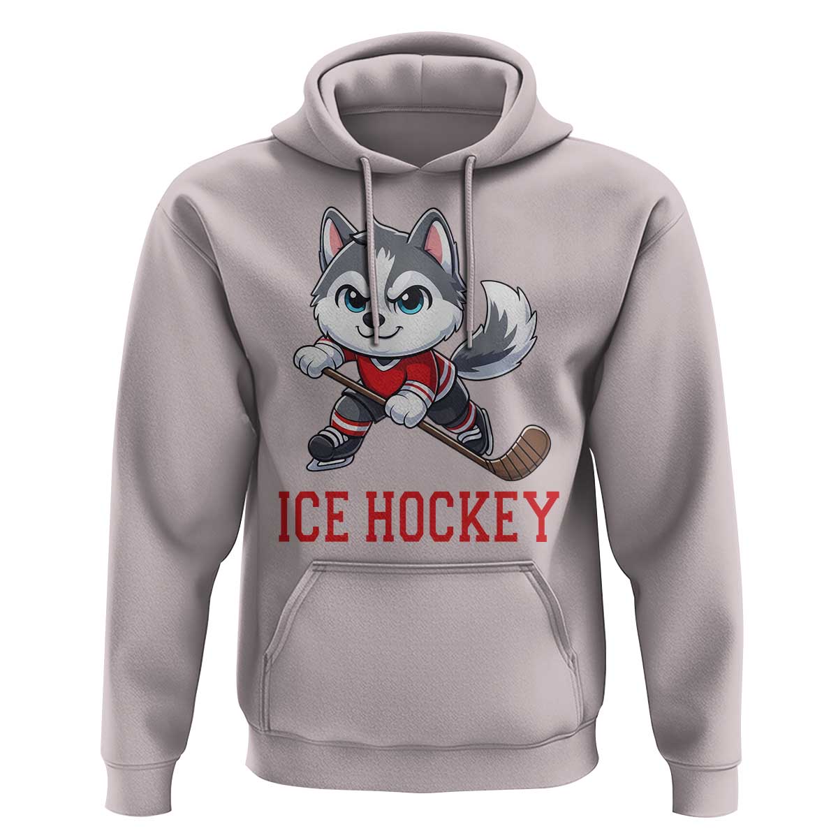 Funny Husky Playing Ice Hockey Hoodie Gift For Dog Lovers - Wonder Print Shop