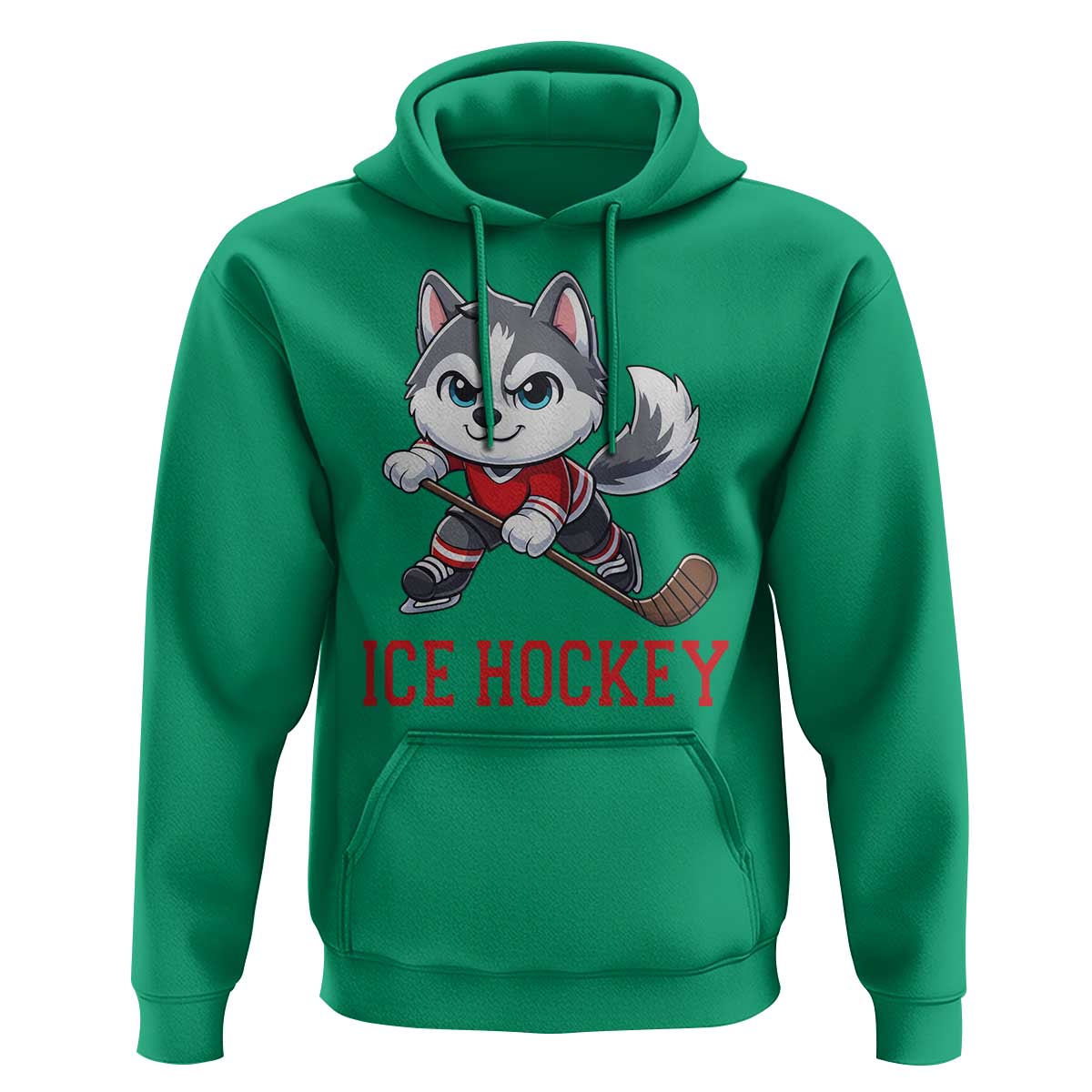 Funny Husky Playing Ice Hockey Hoodie Gift For Dog Lovers - Wonder Print Shop