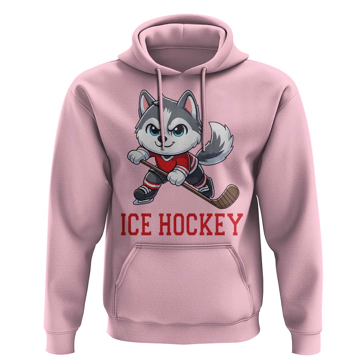 Funny Husky Playing Ice Hockey Hoodie Gift For Dog Lovers - Wonder Print Shop