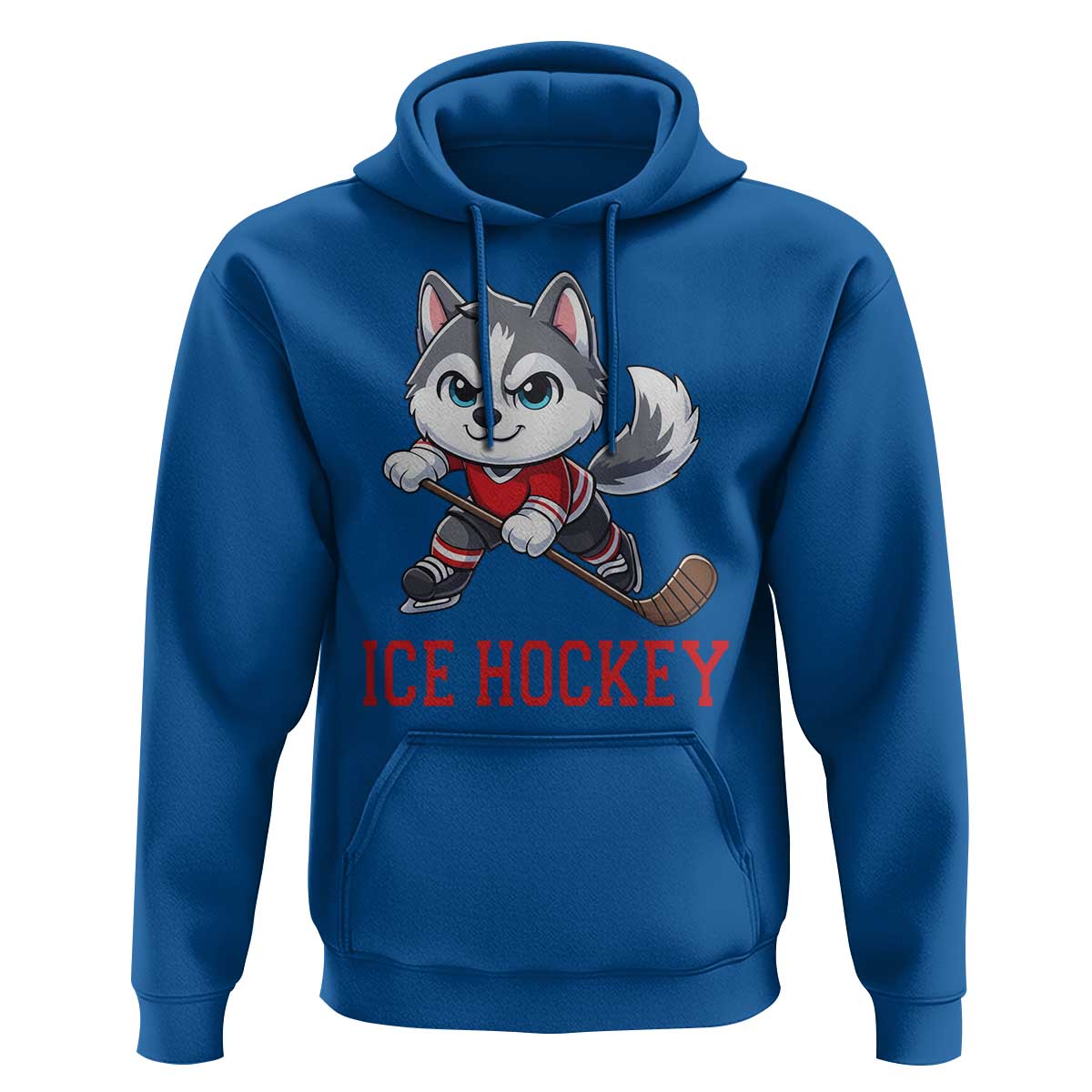 Funny Husky Playing Ice Hockey Hoodie Gift For Dog Lovers - Wonder Print Shop
