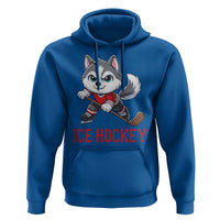 Funny Husky Playing Ice Hockey Hoodie Gift For Dog Lovers - Wonder Print Shop