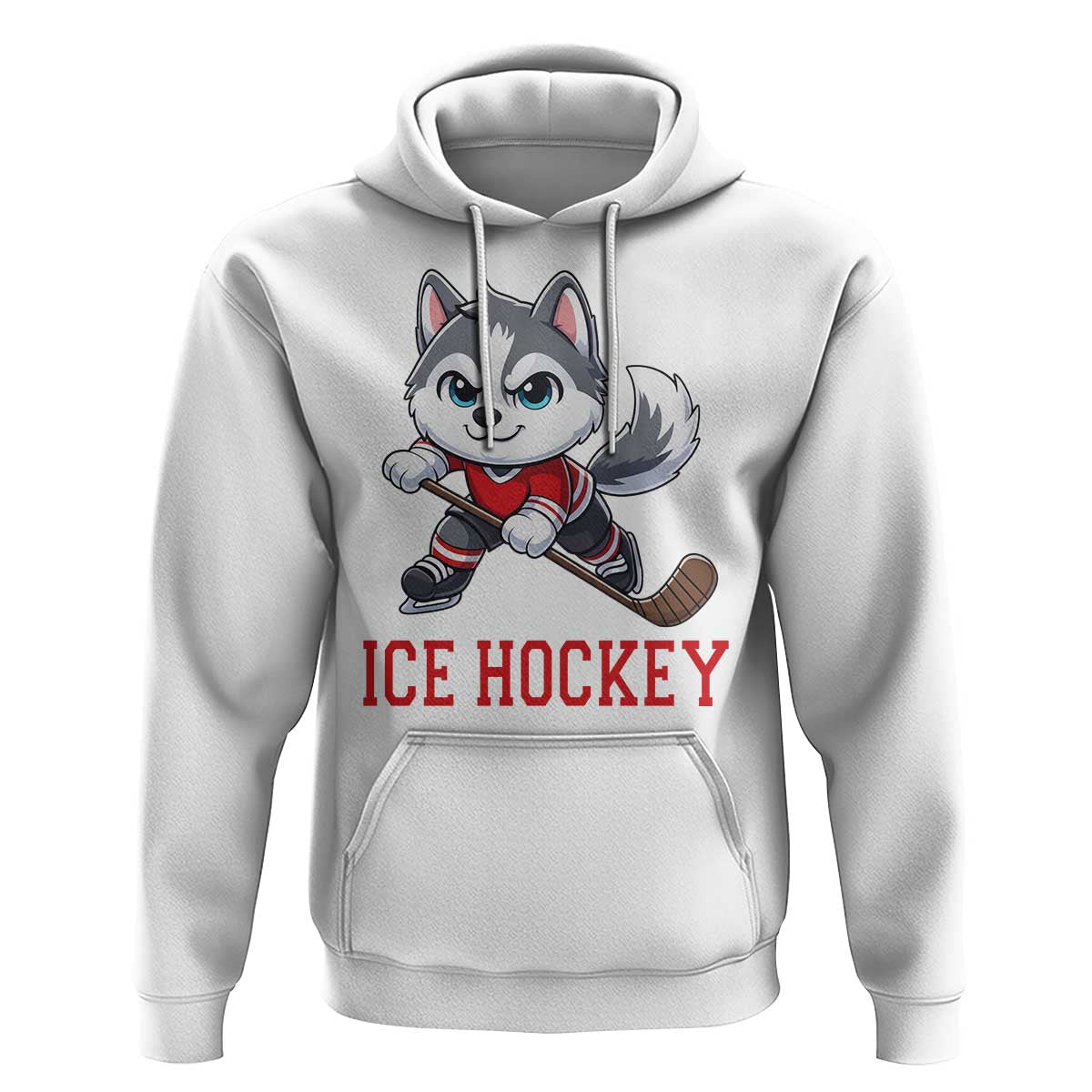 Funny Husky Playing Ice Hockey Hoodie Gift For Dog Lovers - Wonder Print Shop