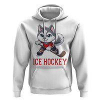 Funny Husky Playing Ice Hockey Hoodie Gift For Dog Lovers - Wonder Print Shop