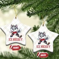 Funny Husky Playing Ice Hockey Ceramic Ornament Gift For Dog Lovers - Wonder Print Shop