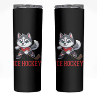 Funny Husky Playing Ice Hockey Skinny Tumbler Gift For Dog Lovers - Wonder Print Shop