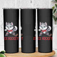 Funny Husky Playing Ice Hockey Skinny Tumbler Gift For Dog Lovers - Wonder Print Shop