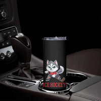 Funny Husky Playing Ice Hockey Skinny Tumbler Gift For Dog Lovers - Wonder Print Shop
