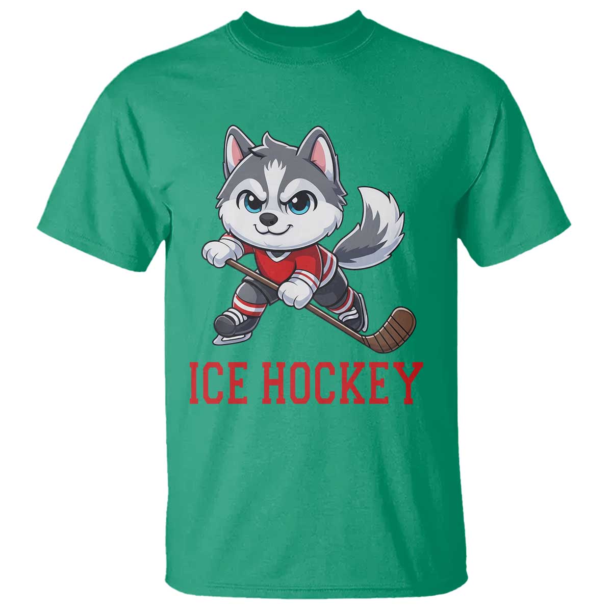 Funny Husky Playing Ice Hockey T Shirt Gift For Dog Lovers - Wonder Print Shop