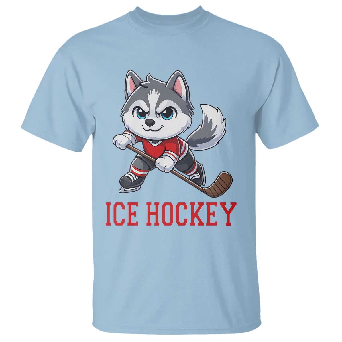 Funny Husky Playing Ice Hockey T Shirt Gift For Dog Lovers - Wonder Print Shop
