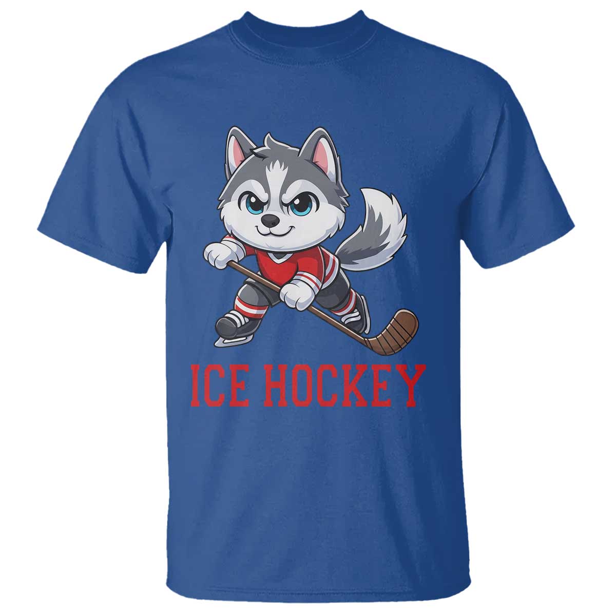 Funny Husky Playing Ice Hockey T Shirt Gift For Dog Lovers - Wonder Print Shop