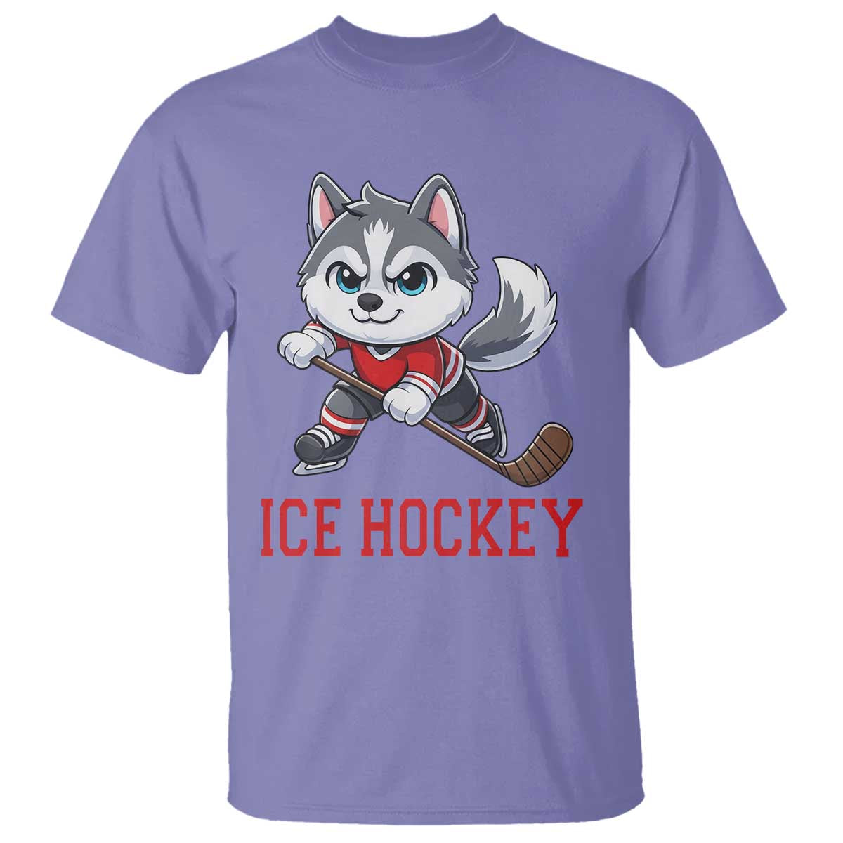 Funny Husky Playing Ice Hockey T Shirt Gift For Dog Lovers - Wonder Print Shop
