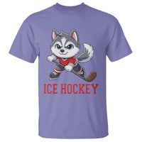 Funny Husky Playing Ice Hockey T Shirt Gift For Dog Lovers - Wonder Print Shop