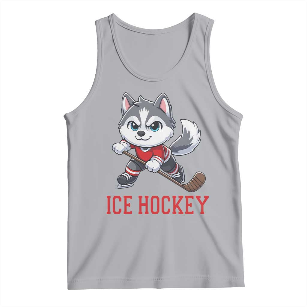 Funny Husky Playing Ice Hockey Tank Top Gift For Dog Lovers - Wonder Print Shop