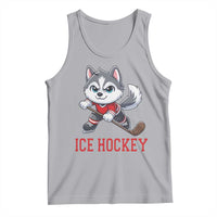 Funny Husky Playing Ice Hockey Tank Top Gift For Dog Lovers - Wonder Print Shop