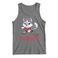 Funny Husky Playing Ice Hockey Tank Top Gift For Dog Lovers - Wonder Print Shop