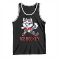 Funny Husky Playing Ice Hockey Tank Top Gift For Dog Lovers - Wonder Print Shop