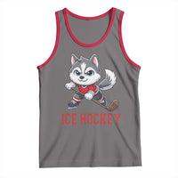 Funny Husky Playing Ice Hockey Tank Top Gift For Dog Lovers - Wonder Print Shop
