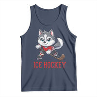 Funny Husky Playing Ice Hockey Tank Top Gift For Dog Lovers - Wonder Print Shop