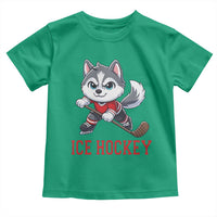Funny Husky Playing Ice Hockey Toddler T Shirt Gift For Dog Lovers - Wonder Print Shop