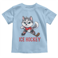 Funny Husky Playing Ice Hockey Toddler T Shirt Gift For Dog Lovers - Wonder Print Shop