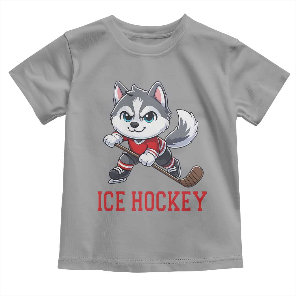 Funny Husky Playing Ice Hockey Toddler T Shirt Gift For Dog Lovers - Wonder Print Shop