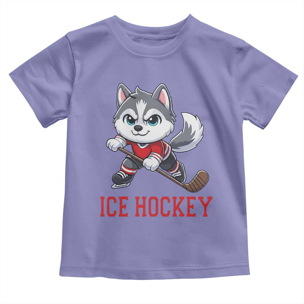 Funny Husky Playing Ice Hockey Toddler T Shirt Gift For Dog Lovers - Wonder Print Shop