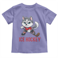 Funny Husky Playing Ice Hockey Toddler T Shirt Gift For Dog Lovers - Wonder Print Shop