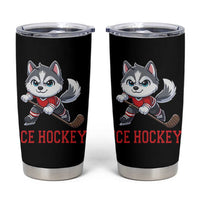 Funny Husky Playing Ice Hockey Tumbler Cup Gift For Dog Lovers - Wonder Print Shop