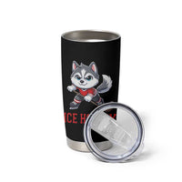 Funny Husky Playing Ice Hockey Tumbler Cup Gift For Dog Lovers - Wonder Print Shop