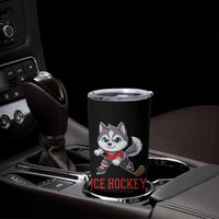 Funny Husky Playing Ice Hockey Tumbler Cup Gift For Dog Lovers - Wonder Print Shop
