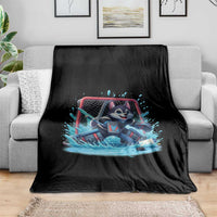 Siberian Husky Ice Hockey Player Throw Blanket Funny Goalie Gift - Wonder Print Shop