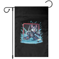 Siberian Husky Ice Hockey Player Garden Flag Funny Goalie Gift - Wonder Print Shop