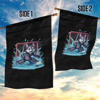 Siberian Husky Ice Hockey Player Garden Flag Funny Goalie Gift - Wonder Print Shop
