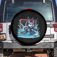Siberian Husky Ice Hockey Player Spare Tire Cover Funny Goalie Gift - Wonder Print Shop