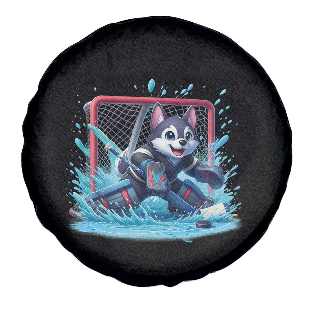 Siberian Husky Ice Hockey Player Spare Tire Cover Funny Goalie Gift - Wonder Print Shop