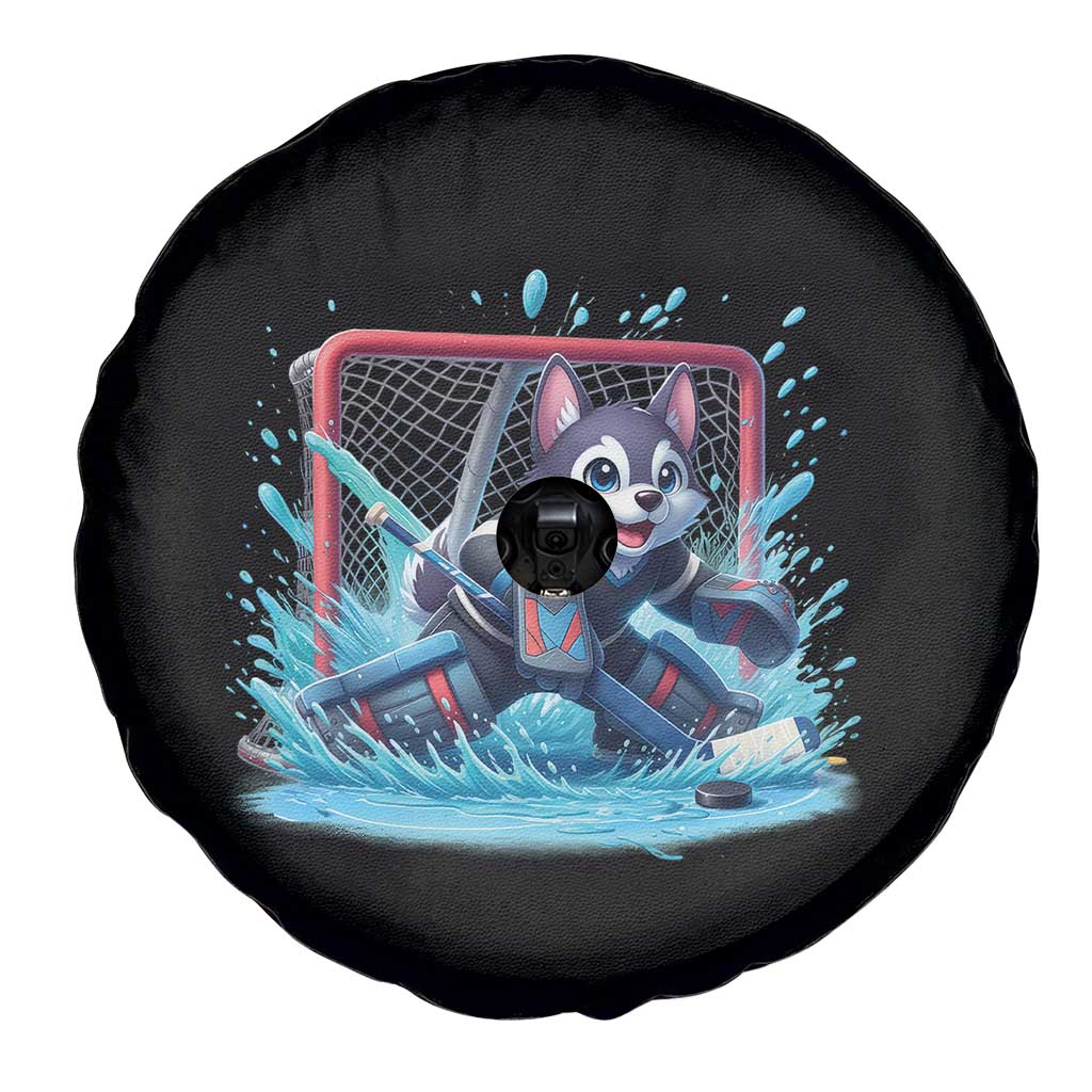 Siberian Husky Ice Hockey Player Spare Tire Cover Funny Goalie Gift - Wonder Print Shop