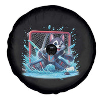 Siberian Husky Ice Hockey Player Spare Tire Cover Funny Goalie Gift - Wonder Print Shop
